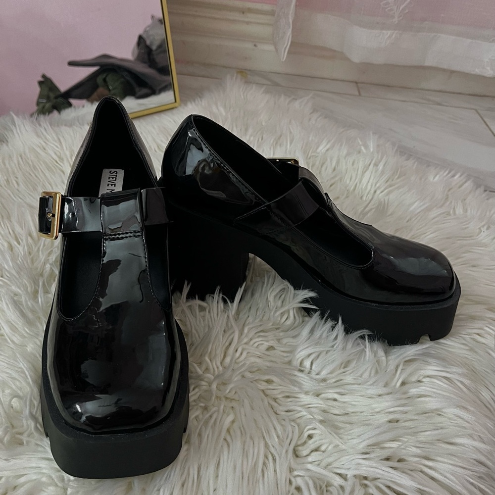Steve Madden Black Platform Mary Jane Shoes
